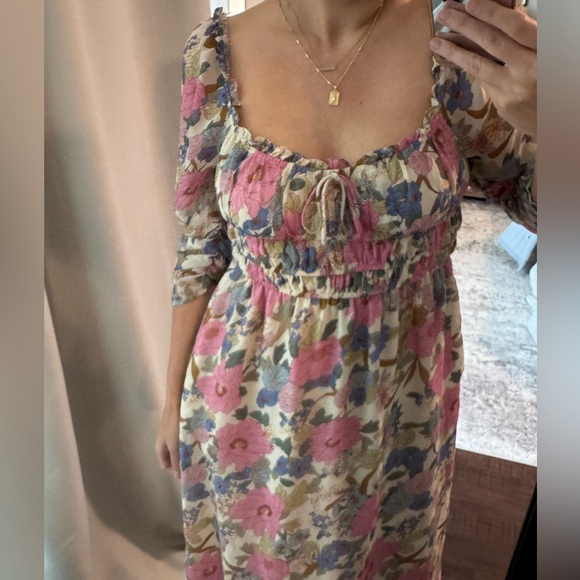 Pastel Floral Midi Dress - Picture 2 of 10
